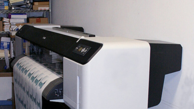 Large wide format printer in an office