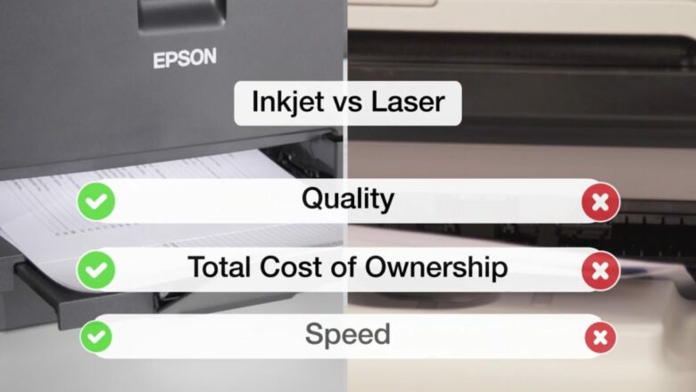 Graphic explaining why inkjet printers are better than laser printers