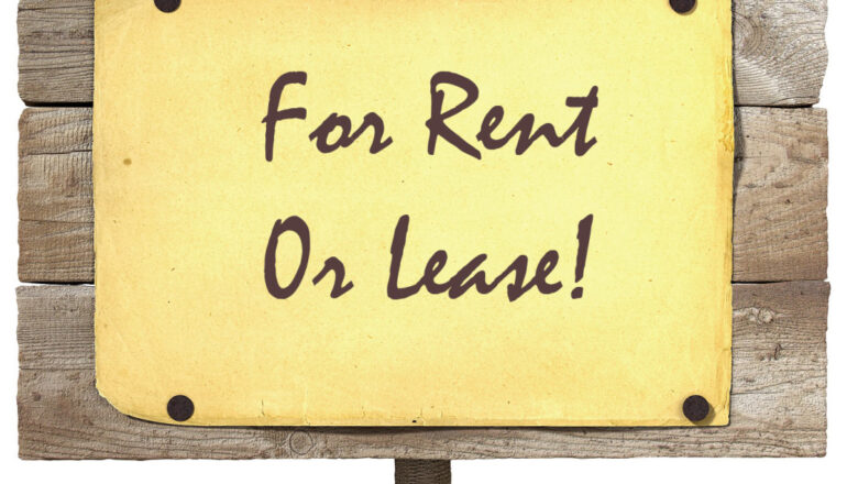 Graphic with sign stating for rent or lease